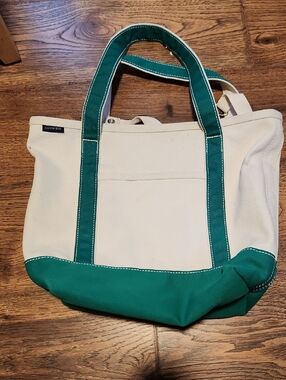 Lands' End Canvas Tote Bag in Natural and Green